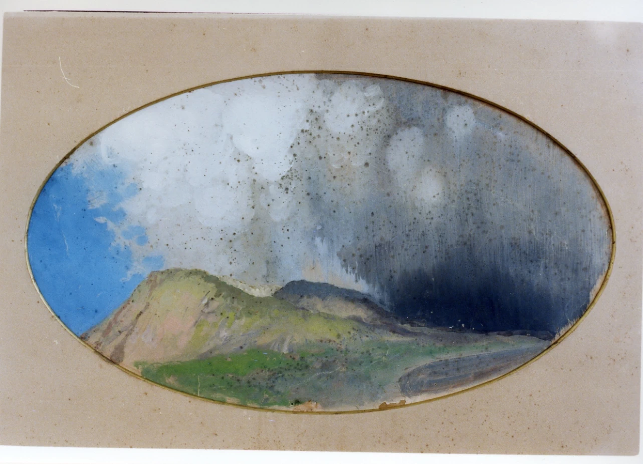 Veduta del Vesuvio in eruzione - Certosa e Museo Nazionale S. Martino, Napoli